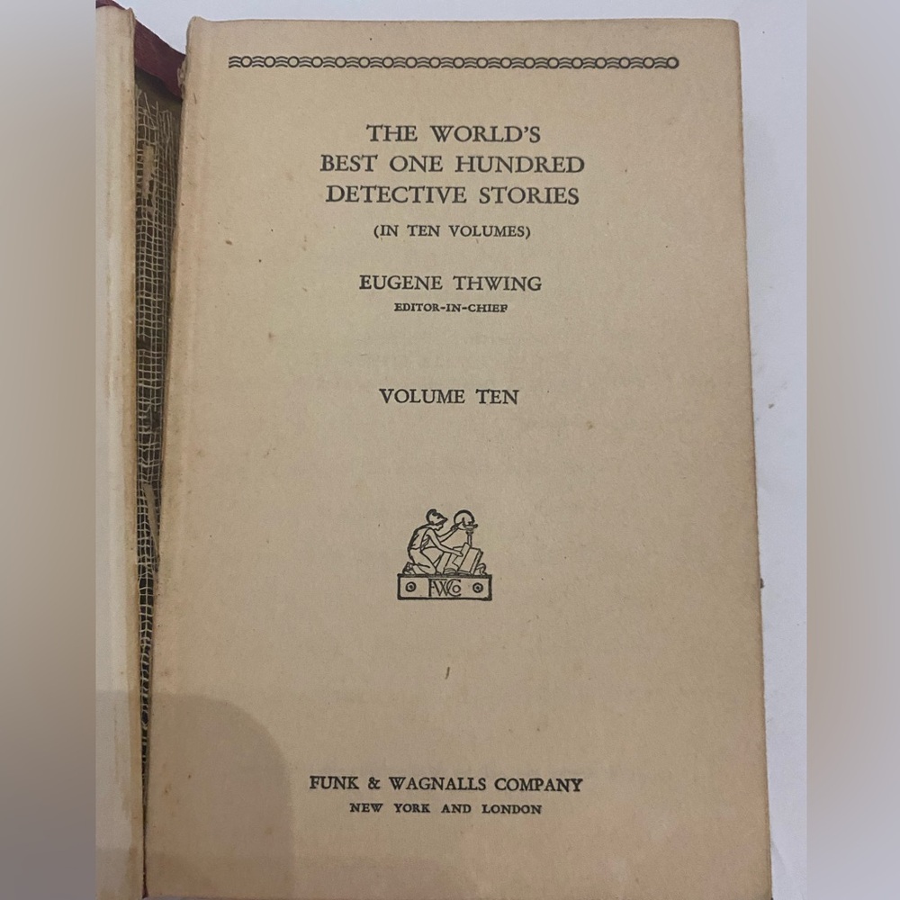 THE WORLD’S BEST ONE HUNDRED DETECTIVE STORIES 1929